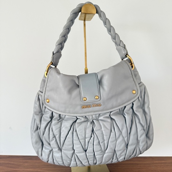 Miu Miu Nappa Matelasse Coffer Hobo Juta - Picture 2 of 11